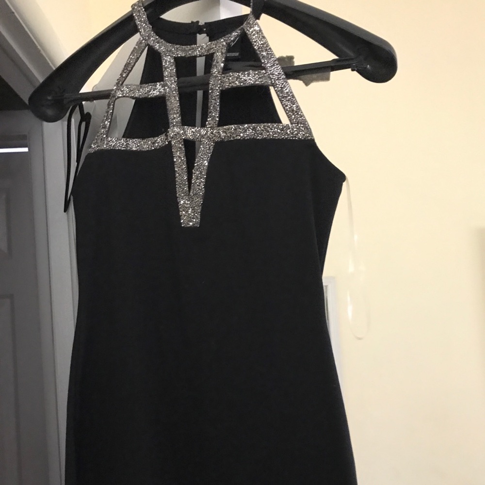 Black sparkle mini dress